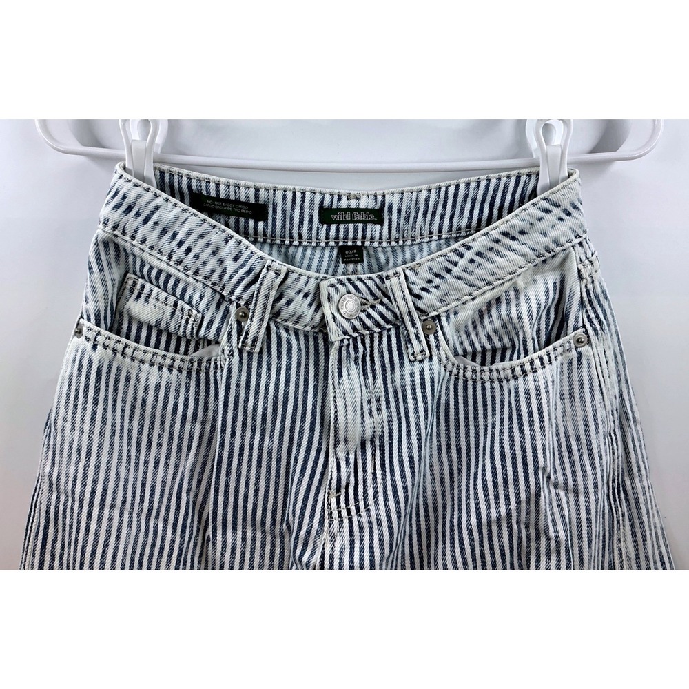 Wild Fable Striped Baggy Cargo Jeans Sz 00 Y2K Skater Utility Streetwear - Picture 4 of 13